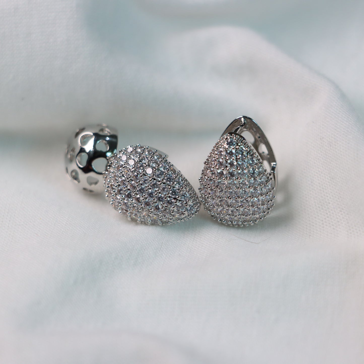 Double-Sided Silver Earrings Best for Party and Office Wear