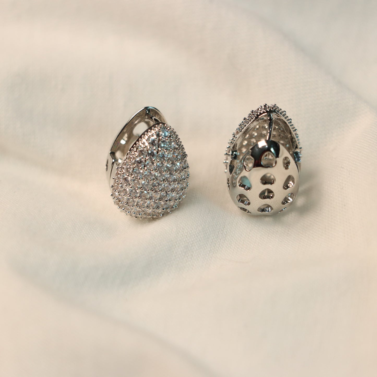 Double-Sided Silver Earrings Best for Party and Office Wear