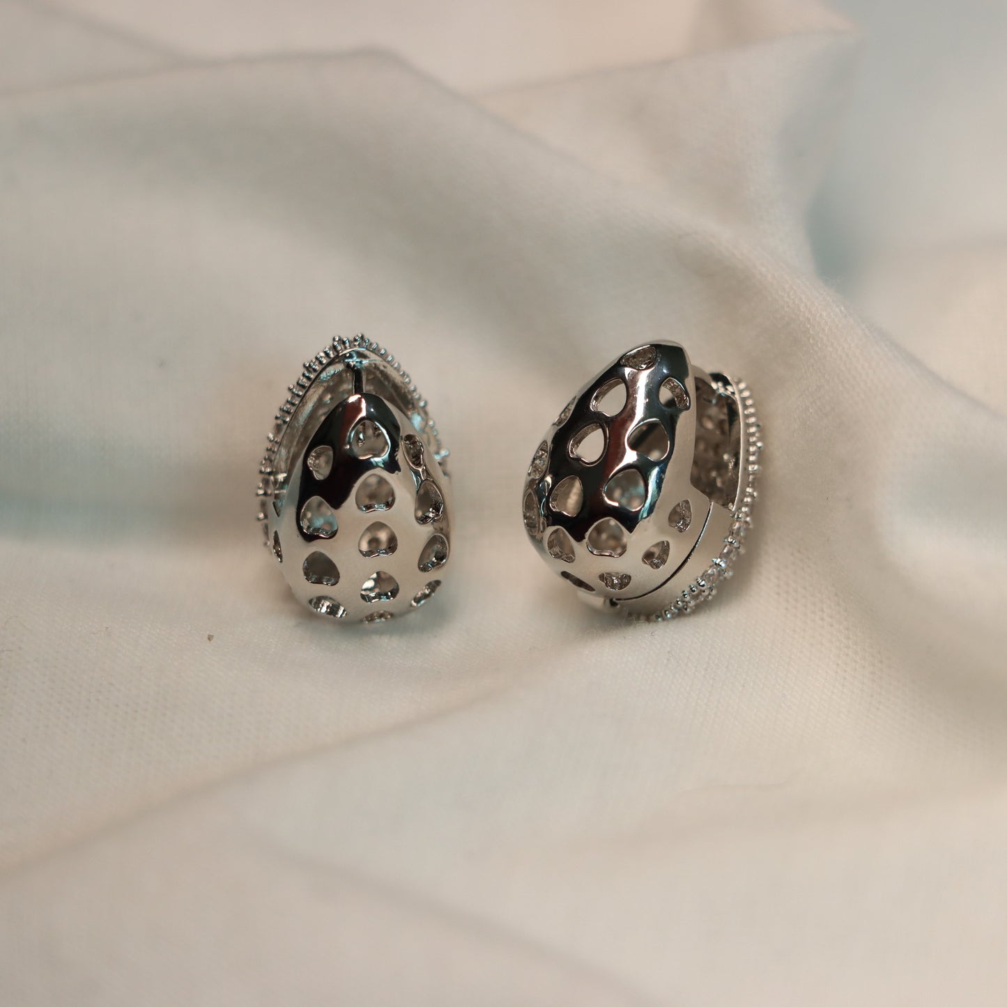 Double-Sided Silver Earrings Best for Party and Office Wear