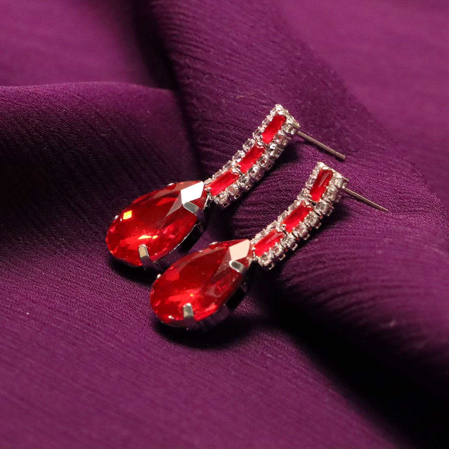 Red Gemstone Earrings