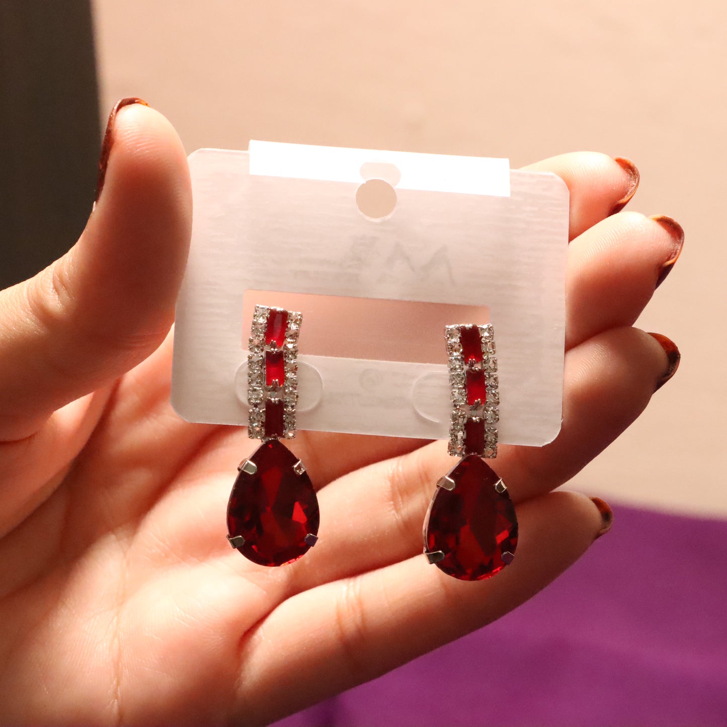 Red Gemstone Earrings