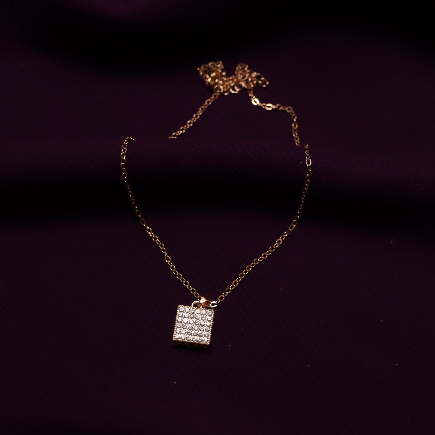 Golden Necklace with Earrings & Rings