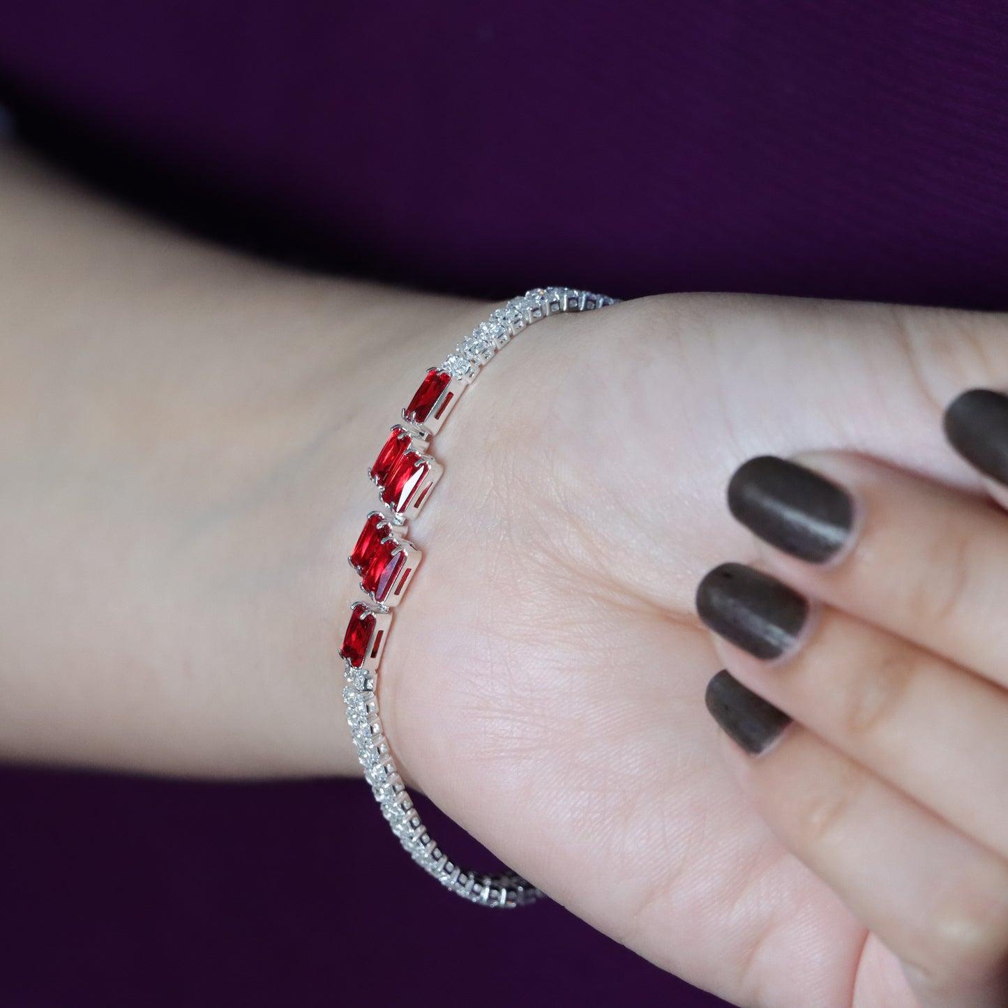 Reg Gemstones with White Bracelet