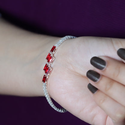 Reg Gemstones with White Bracelet