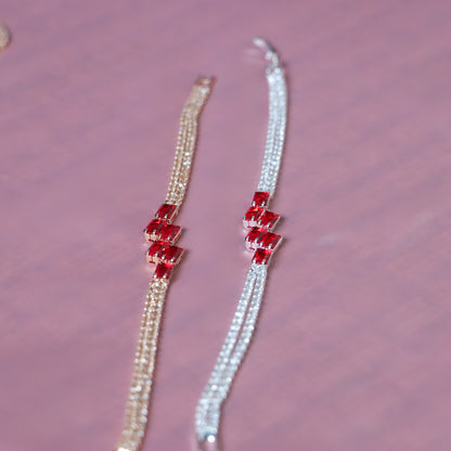 Reg Gemstones with White Bracelet