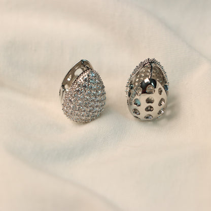 Double-Sided Silver Earrings Best for Party and Office Wear