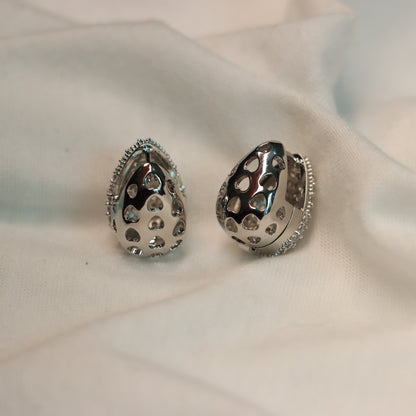 Double-Sided Silver Earrings Best for Party and Office Wear