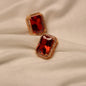 Red Gemstone Studd Earrings