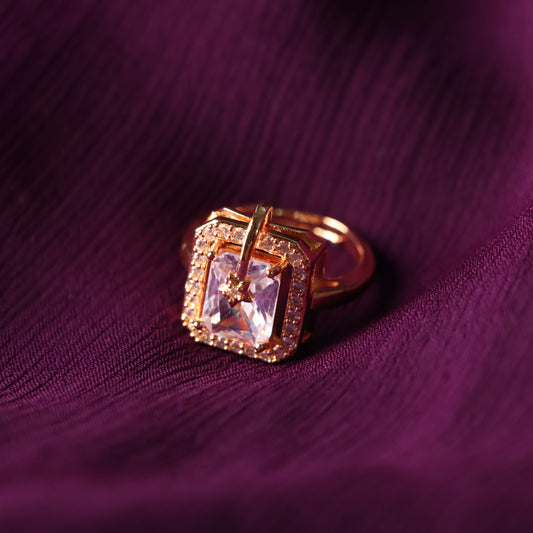 White Gemstone Diamond Ring