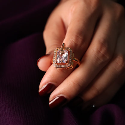 White Gemstone Diamond Ring