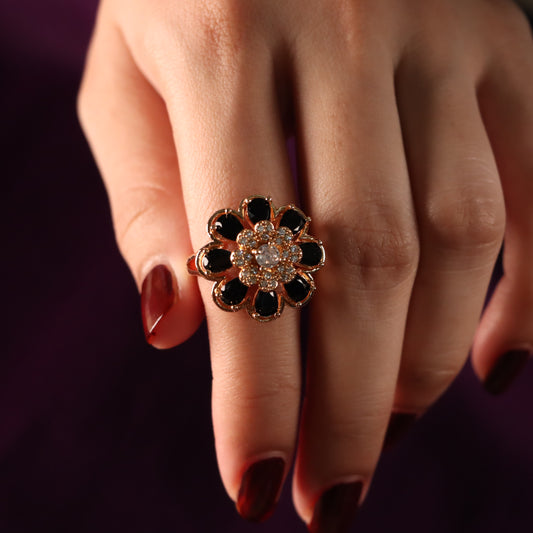 Black Flower Ring