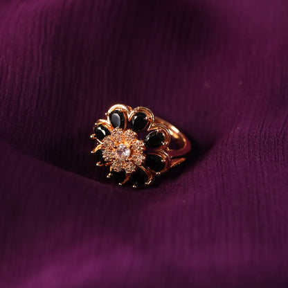 Black Flower Ring