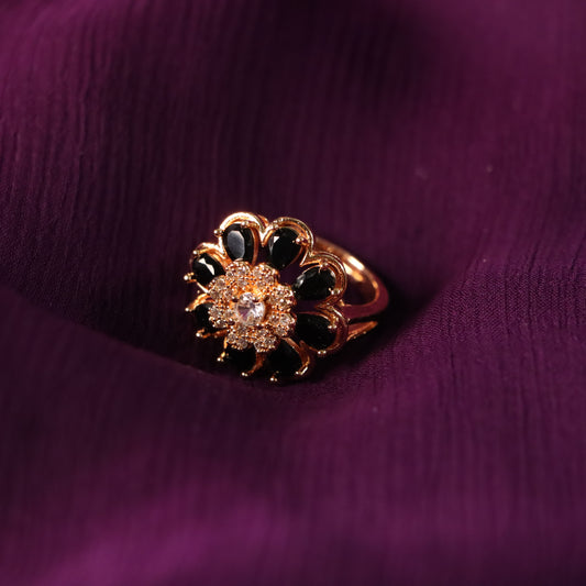 Black Flower Ring