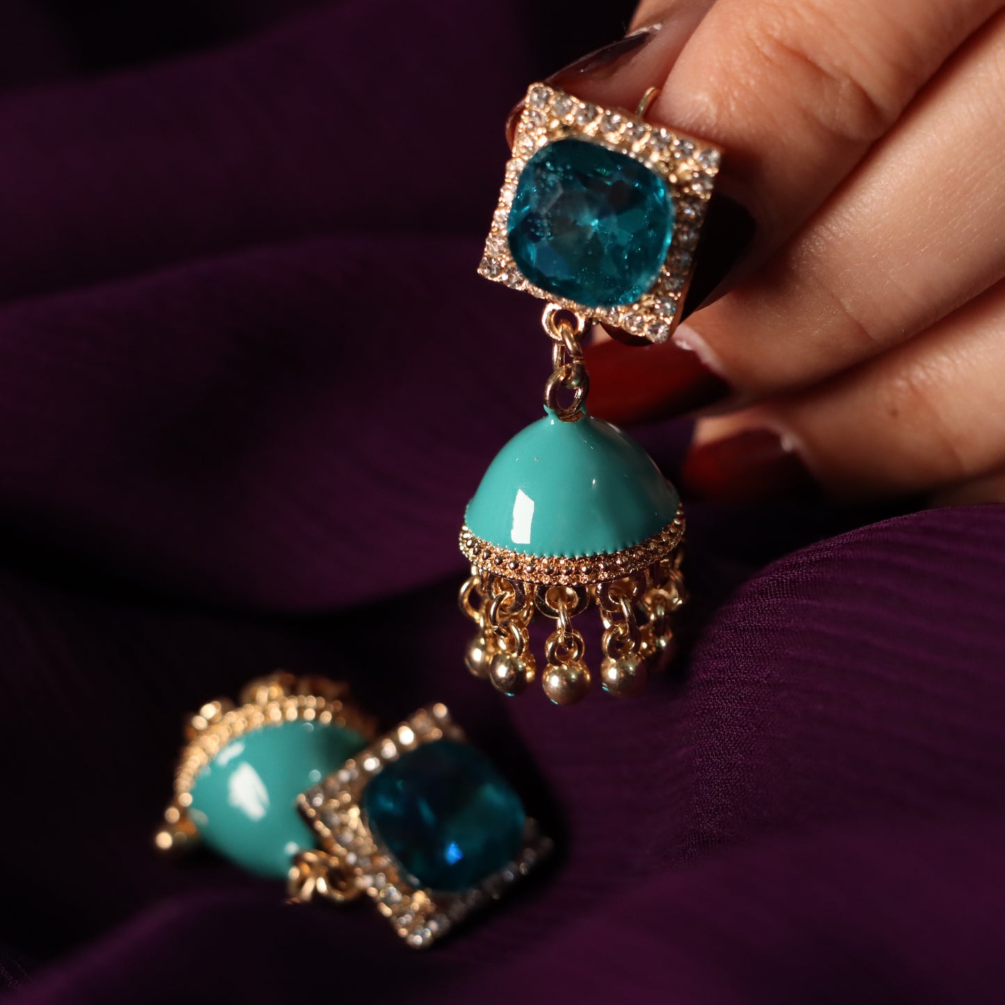 Fountain Blue Jhumki