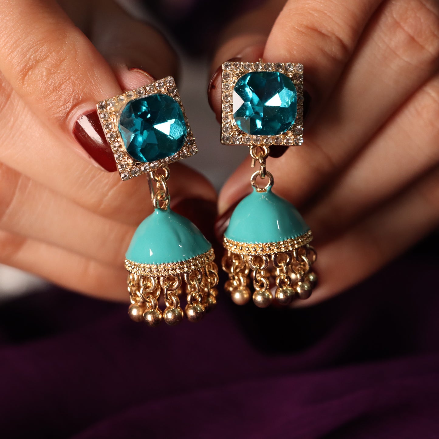 Fountain Blue Jhumki