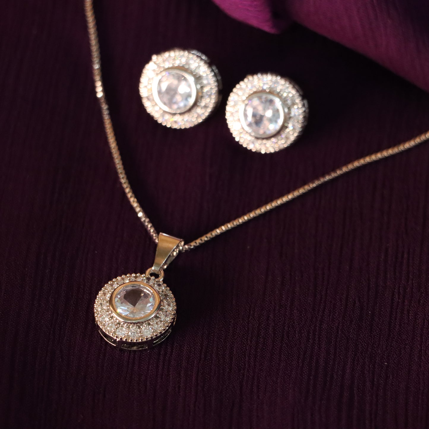 White Necklace with Earrings