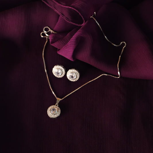 White Necklace with Earrings