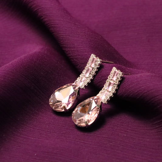 Light-Pink Gemstone Earrings