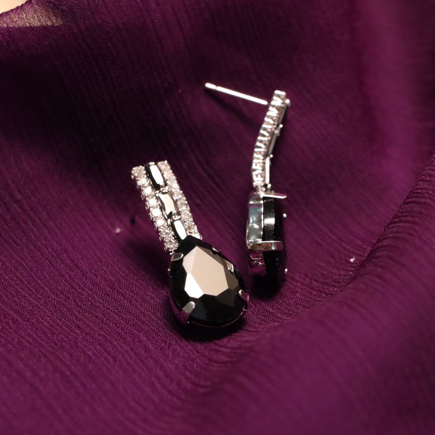 Black Gemstone Earrings