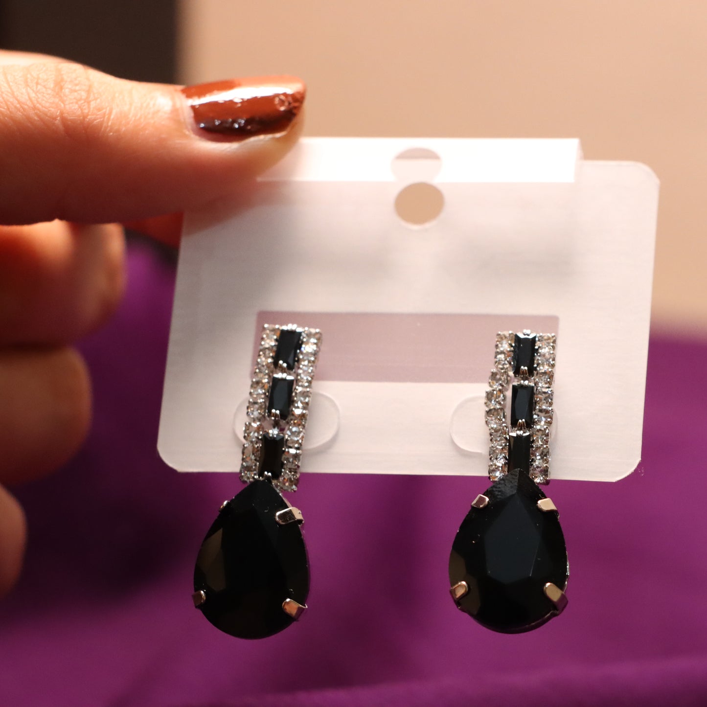 Black Gemstone Earrings