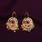 Multicolor Jhumke with Teardrop Gemstone