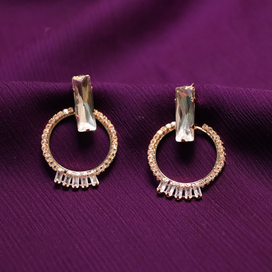 Elegant White Gemstone Earrings