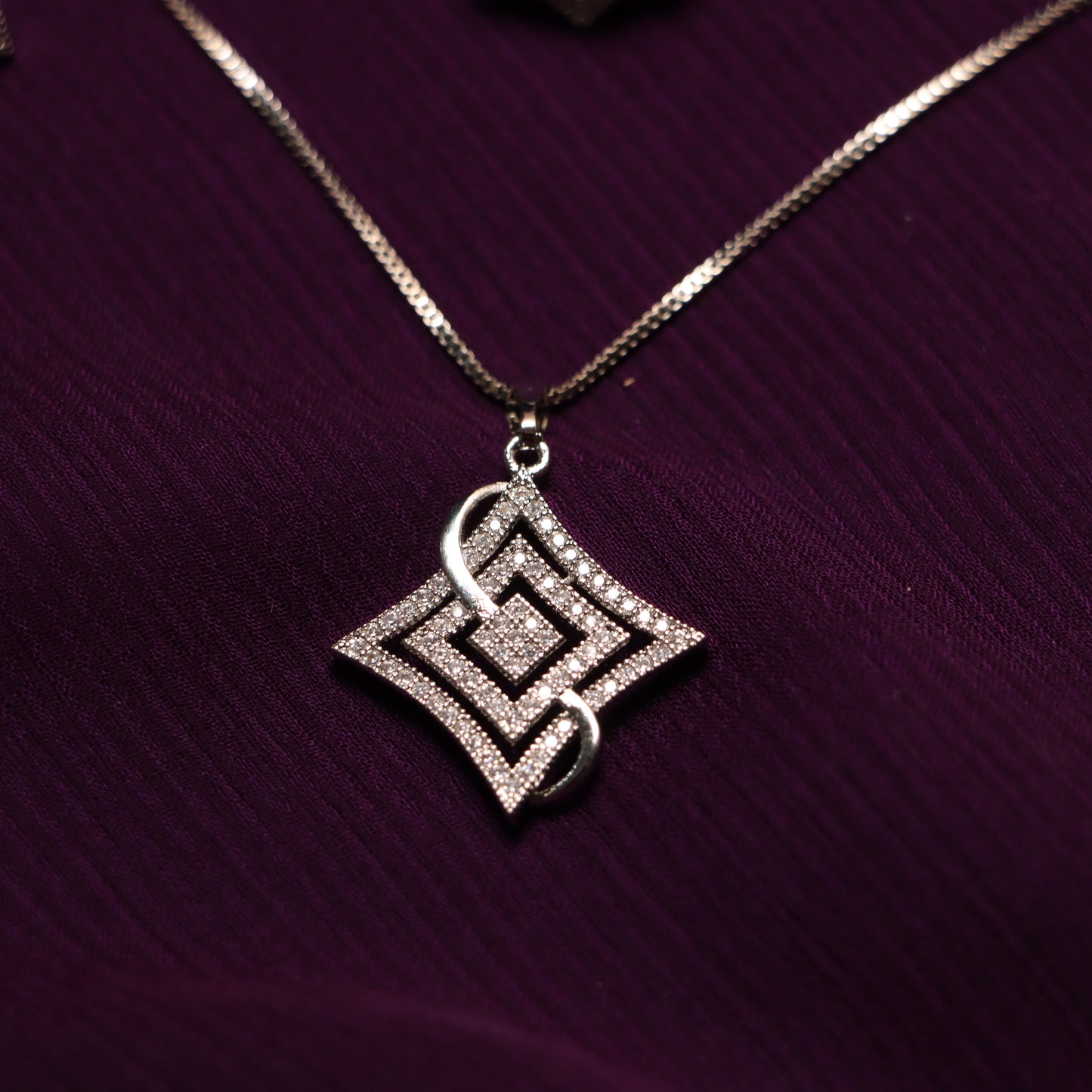 White Necklace with Earrings & Ring