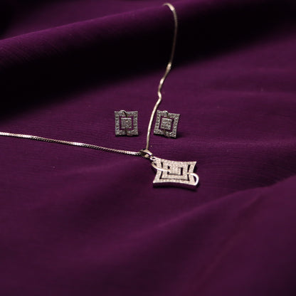 White Necklace with Earrings & Ring